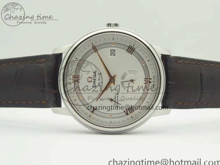 0428 De Ville Prestige Real Power Reserve SS TW 1:1 Best Edition White Dial RG Markers On Leather Strap A Thermal 8089